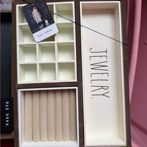 Rae Dunn Jewelry Tray with Cream and Brown Accents
